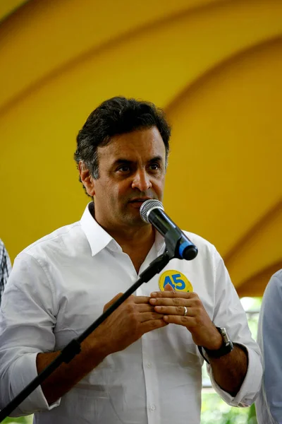 Salvador Bahia Brasil Agosto 2014 Senador Aecio Neves Visto Durante — Foto de Stock