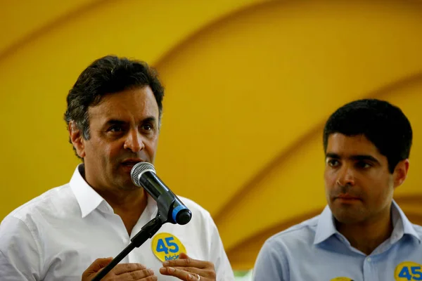 Salvador Bahia Brasil Febrero 2016 Senador Aecio Neves Visto Junto — Foto de Stock