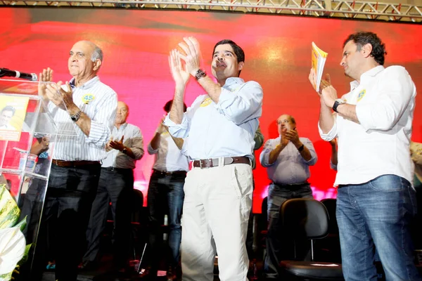 Salvador Bahia Brasil Febrero 2016 Senador Aecio Neves Visto Junto — Foto de Stock