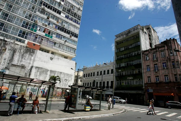 Salvador Bahia Brasil Setembro 2016 Vista Edifícios Comerciais Rua Chile — Fotografia de Stock