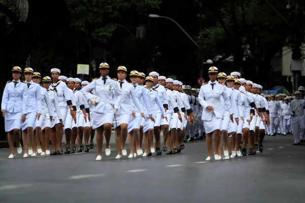 Salvador Bahia Brasil Septiembre 2014 Militares Marina Brasil Son Vistos — Foto de Stock