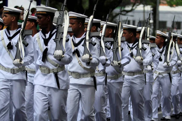 Salvador Bahia Brasil Septiembre 2014 Militares Marina Brasil Son Vistos — Foto de Stock