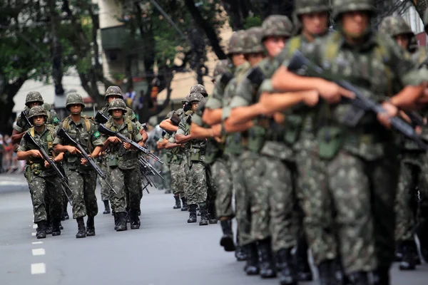 Salvador Bahia Brazil September 2014 Soldiers Brazilian Army Seen Military — Stockfoto