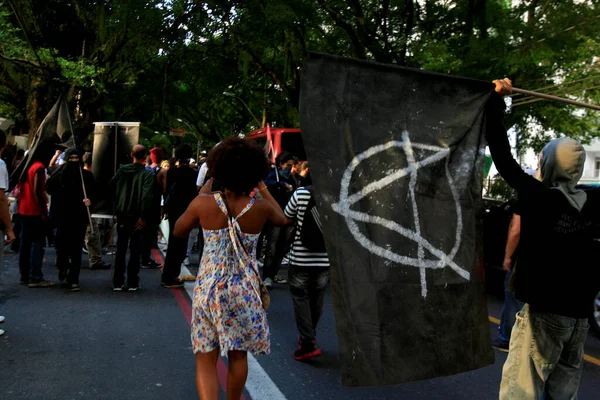 Salvador Bahia Brazil September 2014 Young People Seen Demonstration Fifa — ストック写真