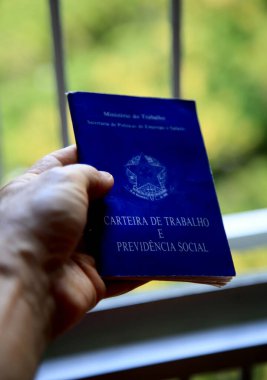 salvador, bahia / brazil - june 12, 2020: brazilian work permit is seen in the city of Salvador.