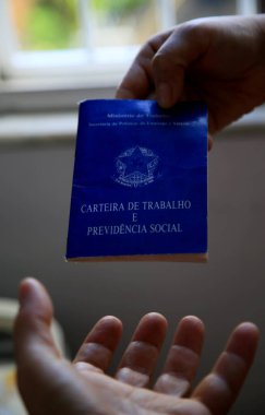 salvador, bahia / brazil - june 12, 2020: brazilian work permit is seen in the city of Salvador.