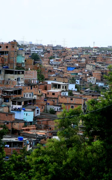 Salvador Bahia Brazil June 2020 View Slum Dwellings Neighborhood Engomadeira — стокове фото