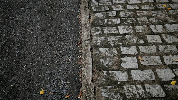 Salvador Bahia Brazil June 2020 Pavement Made Cobblestone Asphalt Seen — 스톡 사진