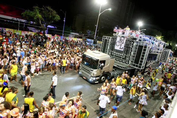 Salvador Bahia Brasil Fevereira 2015 Trio Eletrico Visto Bairro Campo — Fotografia de Stock