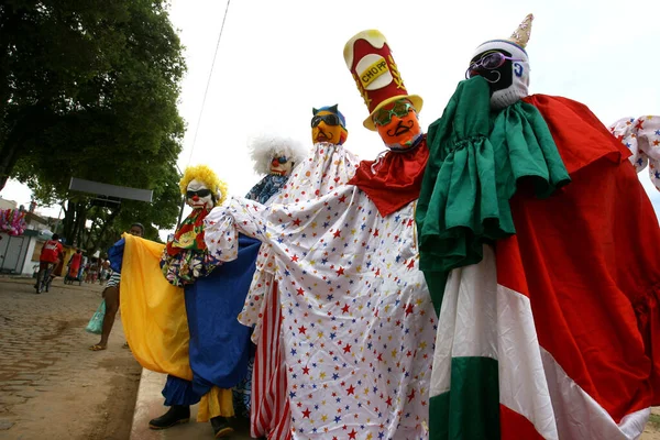 Itacare Bahia Brazil February 2012 Masked Men Seen Street City — 스톡 사진