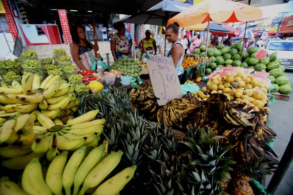 Salvador Bahia Brasil Maio 2019 Venda Frutas Comércio Rua Bairro — Fotografia de Stock