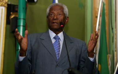 Salvador, Bahia / Brezilya - 11 Mart 2019: Salvador belediye meclisi üyesi Edvaldo Brito, Plenary Cosme de Farias 'ta bir konuşma yaparken görüldü.