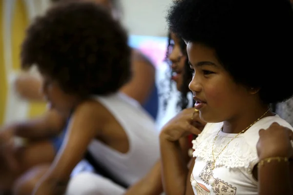 Salvador Bahia Brésil Octobre 2017 Enfant Aux Cheveux Noirs Est — Photo
