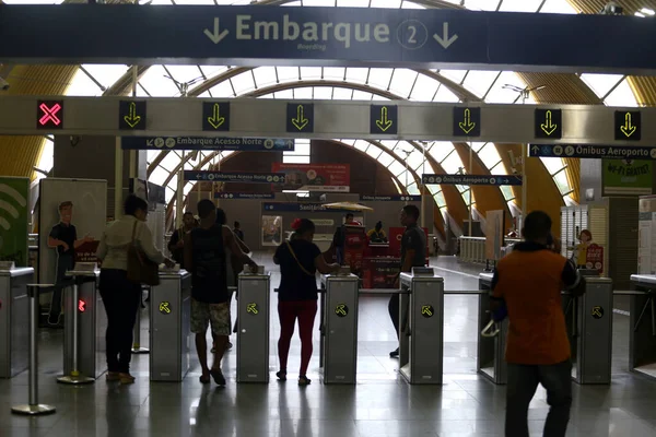 Salvador Bahia Brazil Marca 2019 Widok Wejście Dla Pasażerów Stacji — Zdjęcie stockowe