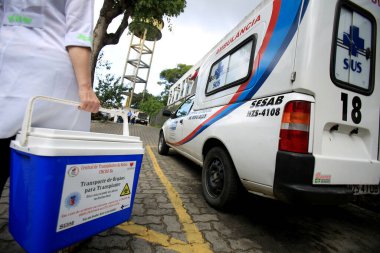 Salvador, Bahia / Brezilya - 21 Eylül 2016: Organ nakli için özel bir kutu Salvador kentindeki Bahia Nakil Merkezi 'nde görüldü..