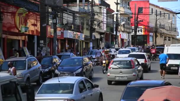 Salvador Bahia Brasil Julio 2020 Vista Del Movimiento Personas Vehículos — Vídeo de stock
