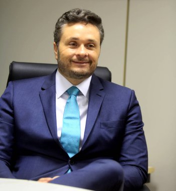 Salvador, Bahia / Brezilya - 29 Eylül 2015: Manuel Vitorio, Bahia Hükümeti Maliye Bakanı, Jaques Wagner ve Rui Costa 'nın yönetimi sırasında