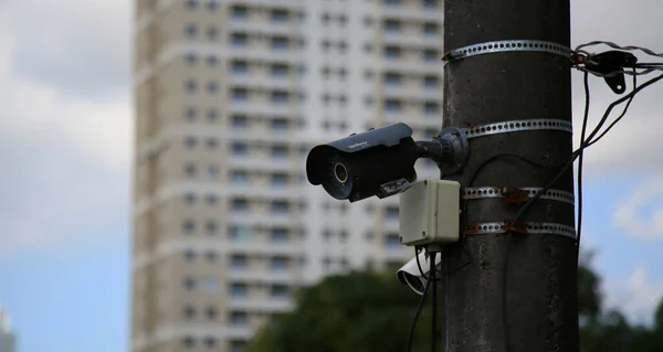 Salvador Bahia Brasil Julho 2020 Câmera Vigilância Segurança Vista Condomínio — Fotografia de Stock