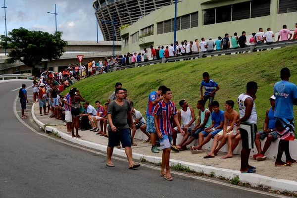 Salvador Bahia Brazil Απριλίου 2015 Esporte Clube Bahia Οπαδούς Αντιμετωπίζουν — Φωτογραφία Αρχείου