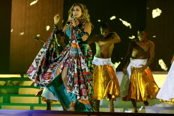 Salvador Bahia Brazilština Března 2015 Zpěvačka Daniela Mercury Viděna Při — Stock fotografie