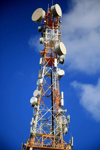 Salvador Bahia Brasil Julio 2020 Antena Teléfono Celular Emisión Televisión —  Fotos de Stock