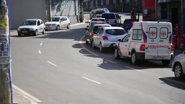 Salvador Bahia Brasil Julho 2020 Visão Circulação Pessoas Veículos Durante — Vídeo de Stock