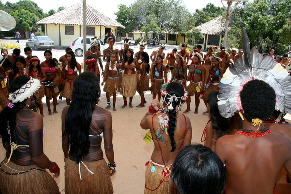 Santa Cruz Cabralia Bahia Brazil Kwiecień 2008 Indianie Pataxo Postrzegani — Zdjęcie stockowe