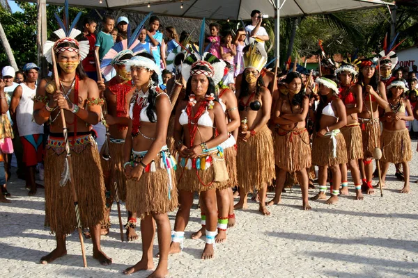 Santa Cruz Cabralia Bahia Brazil April 2008 Pataxo Indians Seen — 스톡 사진