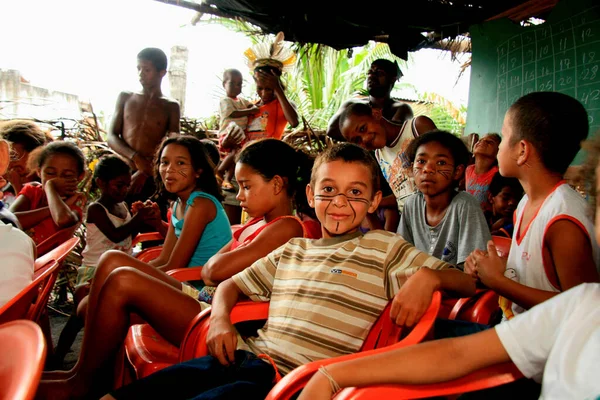 Санта Крус Кабралия Баия Бразилия Мая 2009 Года Коренных Детей — стоковое фото