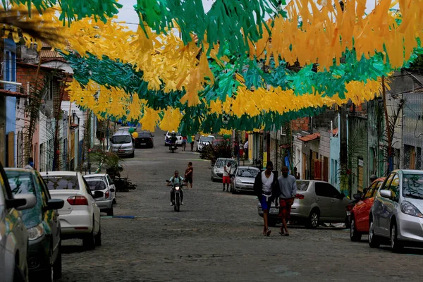 Muritiba Bahia Brazil Juni 2014 Decoratie Met Banderola Zien Een — Stockfoto