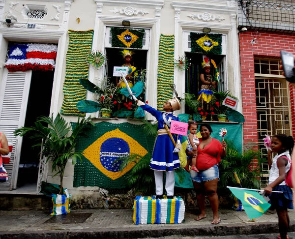 Salvador Bahia Brazil Luglio 2015 Facciata Della Residenza Decorata Con — Foto Stock