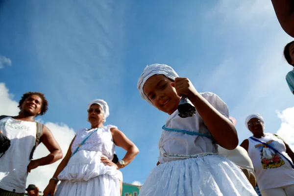 Salvador Bahia Brazil Febbraio 2015 Sostenitori Del Candomble Vedono Sulla — Foto Stock