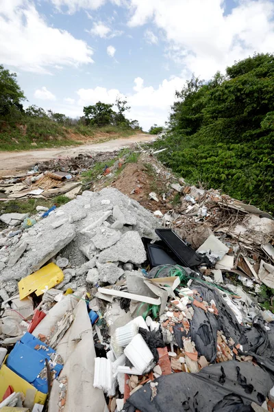 Camacari Bahia Brasil Abril 2019 Escombros Resíduos Construção São Vistos — Fotografia de Stock