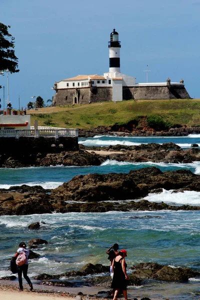 Salvador Bahia Brazil September 2012 Utsikt Över Stranden Vid Fästningen — Stockfoto