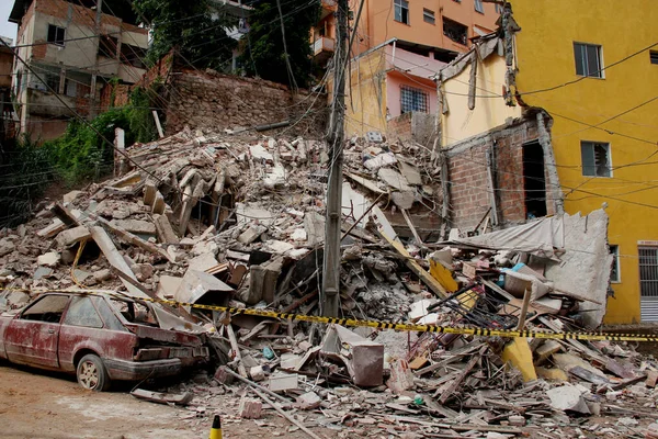 Salvador Bahia Brazil Április 2013 Romjai Összeomlott Ingatlan Itororo Szomszédságában — Stock Fotó