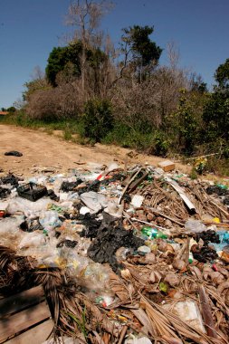 Porto Seguro, Bahia / Brezilya - 6 Eylül 2010: Porto Seguro belediyesinde kalan Mata Atlantica bölgesinde çöplerin atılması.