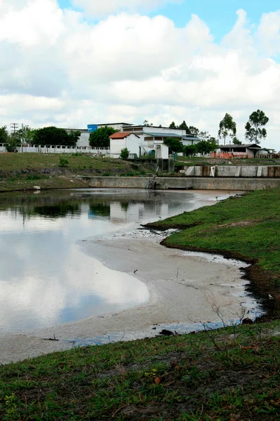 Eunapolis Bahia Brazil Octubre 2008 Estanque Con Residuos Área Industrial — Foto de Stock