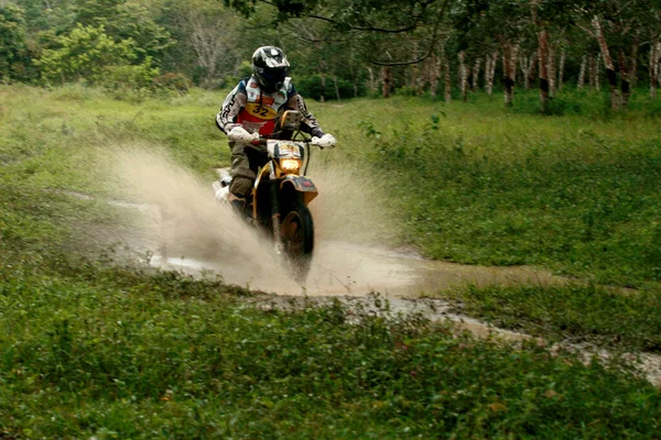 Porto Seguro Bahia Brazil Aprile 2009 Motociclista Viene Visto Durante — Foto Stock