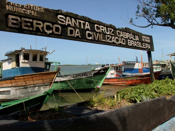 Santa Cruz Cabralia Bahia Brazil December 2010 Човни Можна Побачити — стокове фото