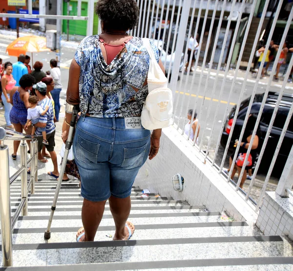 Salvador Bahia Brasil Septiembre 2017 Durante Descenso Escaleras Ciudad Salvador — Foto de Stock