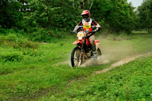 Porto Seguro Bahia Brazil April 2009 Motorcyclist Seen Motocross Endurance — Stock Photo, Image