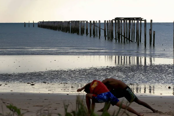 Prado Bahia Brazil Settembre 2008 Veduta Della Spiaggia Comuruxatiba Costa — Foto Stock