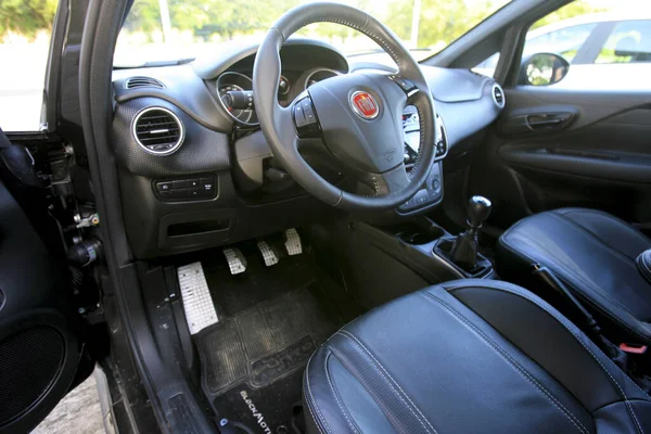 Salvador Bahia Brazil December 2013 View Fiat Punto Black Motion — Stock Photo, Image