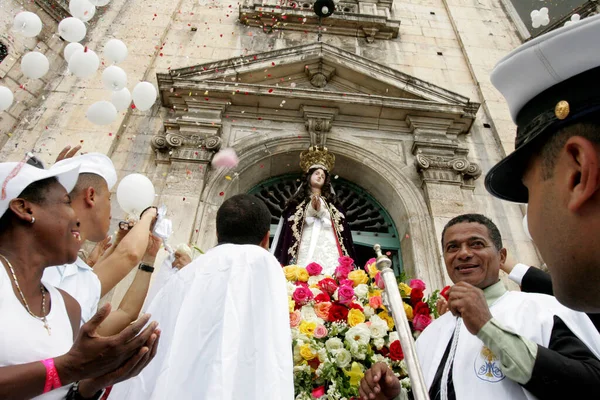 Salvador Bahia Brazil Δεκεμβρίου 2012 Άνθρωποι Συμμετέχουν Θρησκευτική Ακρίβεια Μέσα — Φωτογραφία Αρχείου