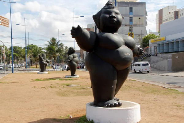 Salvador Bahia Brazil Marca 2013 Rzeźby Gordinhas Autorstwa Artystki Eliany — Zdjęcie stockowe