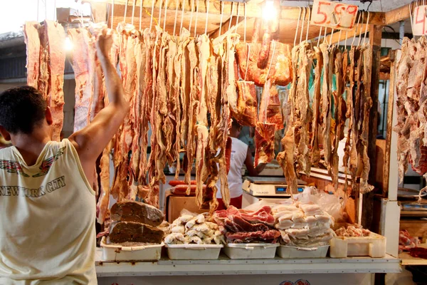 Salvador Bahia Brazil May 2013 Salted Beef Seen Display Fair — Stock Photo, Image