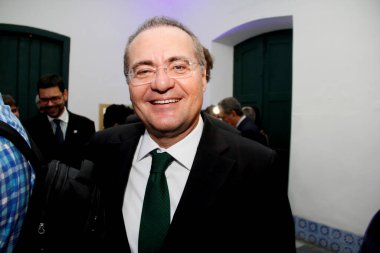 Salvador, Bahia / Brezilya - 10 Nisan 2014: Renan Calheiros, Salvador 'da bir etkinlik sırasında görüldü.