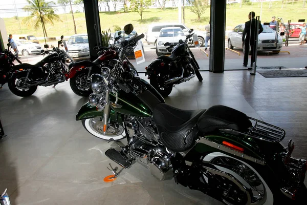 Salvador Bahia Brasil Julho 2013 Motocicletas São Vistas Loja Harley — Fotografia de Stock