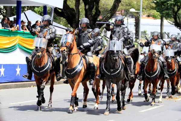 2014年9月7日 ブラジル独立中のブラジル軍警察の騎兵 — ストック写真