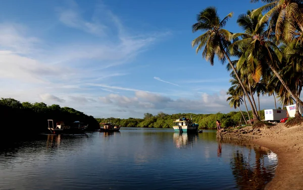 Conde Bahia Brazil Februari 2015 Båtar Ses Vattnen Vid Floden — Stockfoto